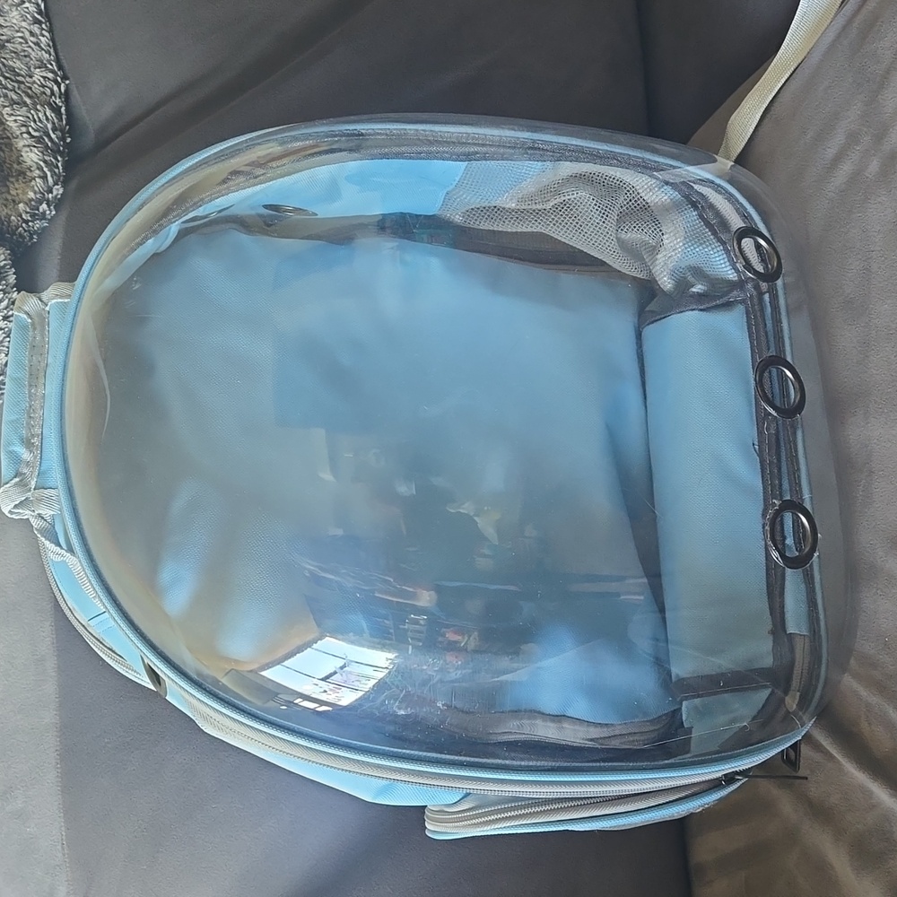 Pet Carrier Blue Transparent Backpack
